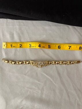 Gold-Tone Crystal Accent Women's Bracelet I Love You